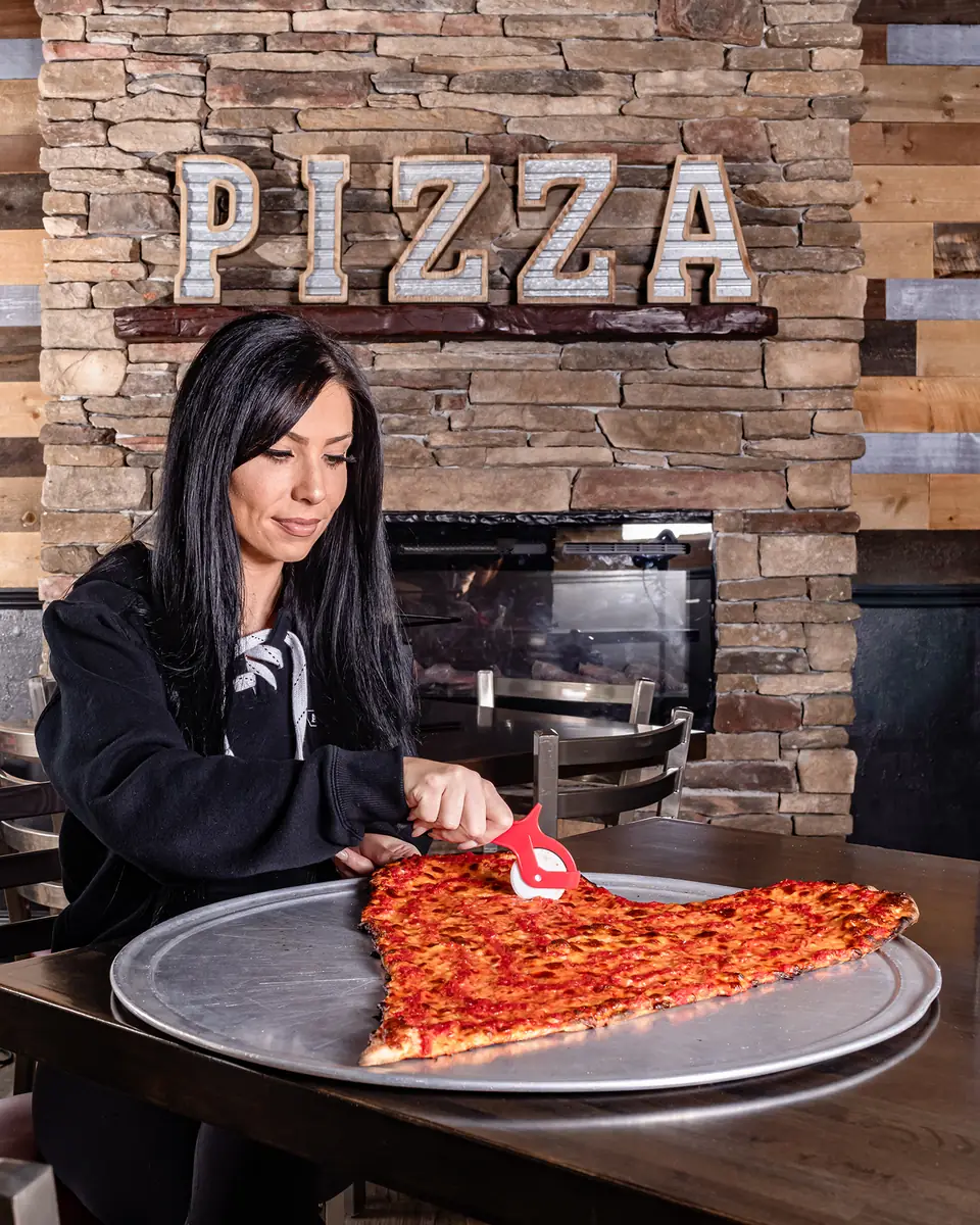 The pizza sign inside Wayne Ale House in Wayne, NJ