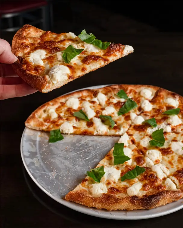 White pie with ricotta and basil at Wayne Ale House